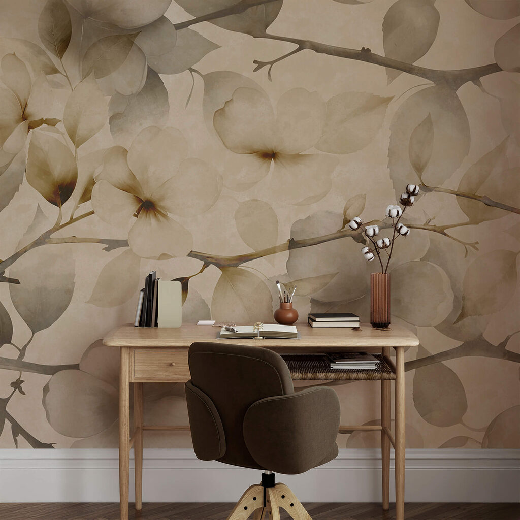 Des motifs floraux délicats sur un fond sobre