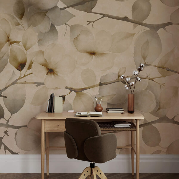 Des motifs floraux délicats sur un fond sobre