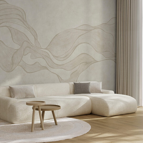 Motif ondulé blanc et beige