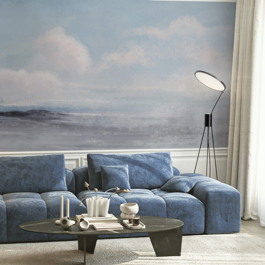 Paysage avec un ciel nuageux