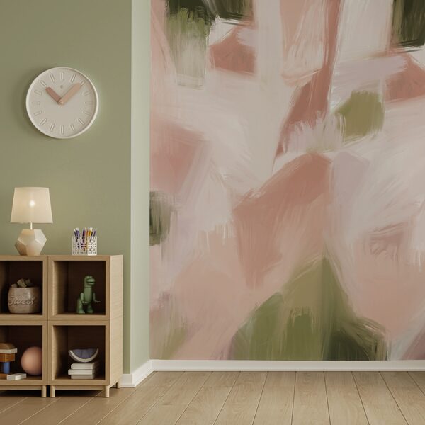 Peinture représentant un fond rose et vert Peinture représentant un fond rose et vert