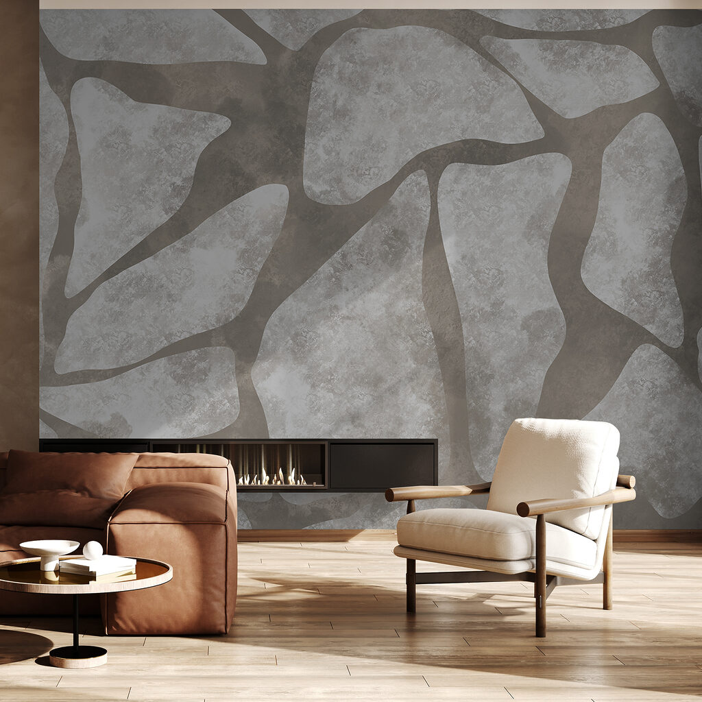 Mur en pierre grise et blanche Mur en pierre grise et blanche