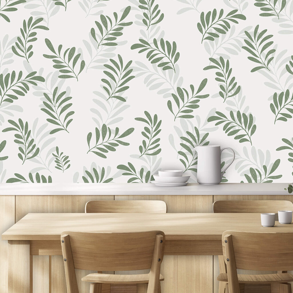 Motif de feuilles sur fond blanc