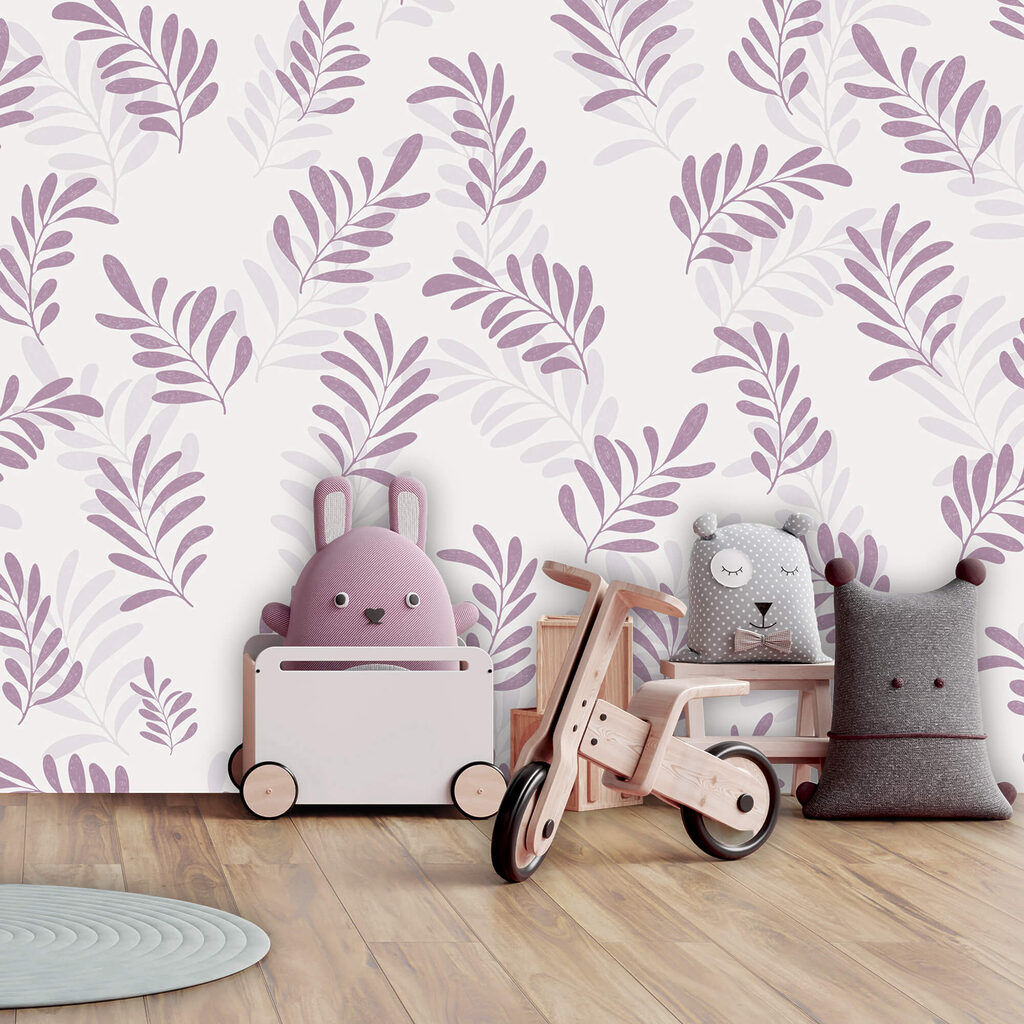 Motif de feuilles violettes