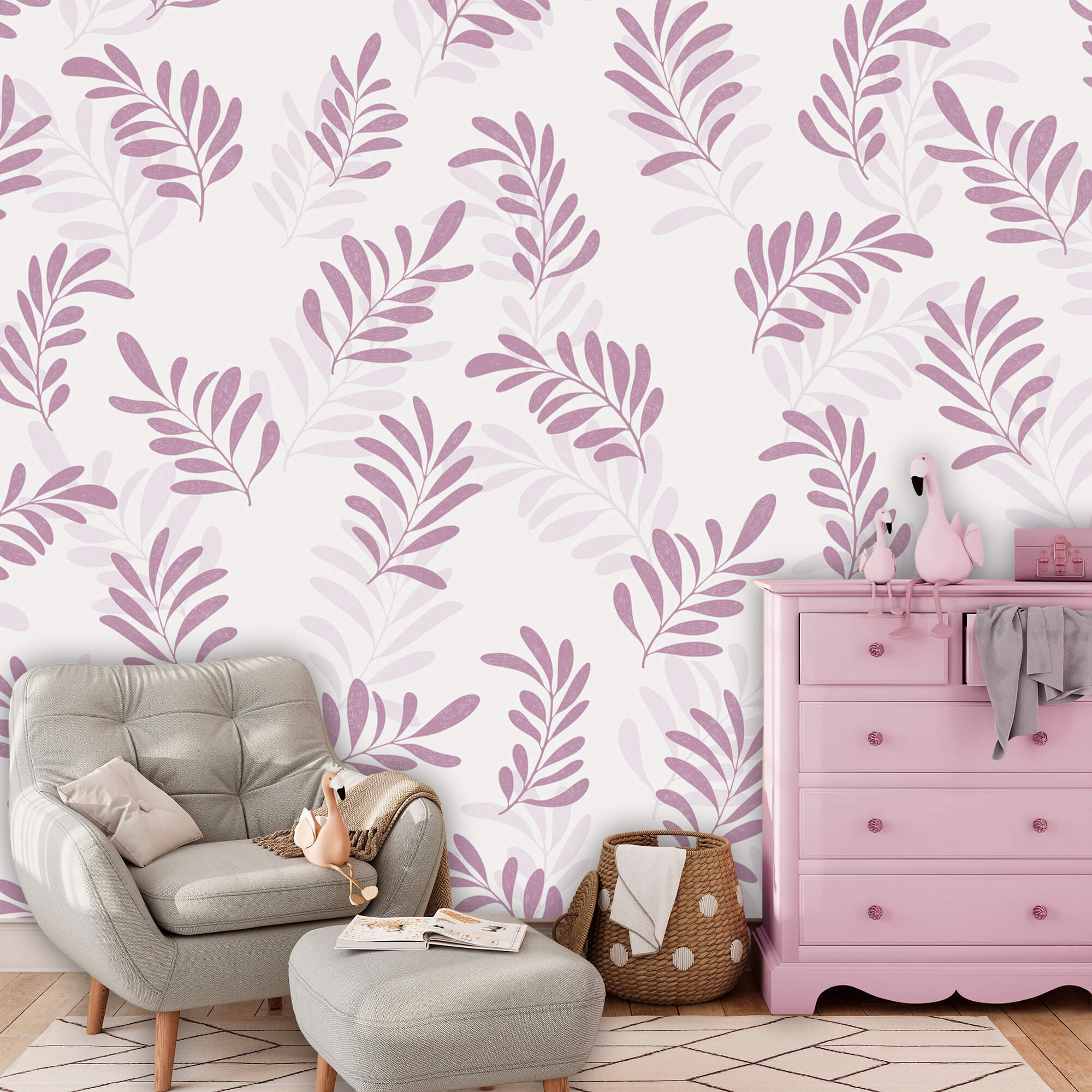 Motif de feuilles violettes