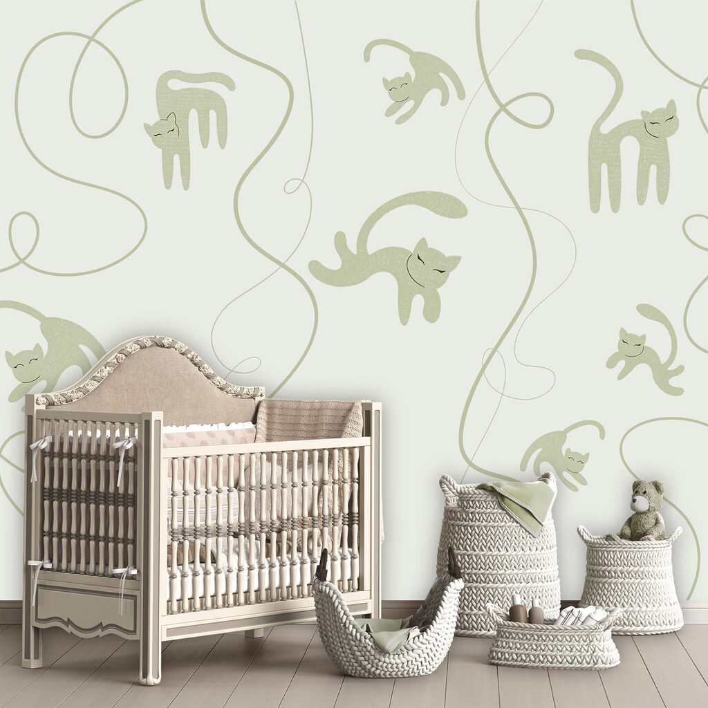 Motif de chats et de vignes