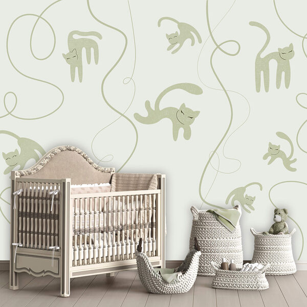 Motif de chats et de vignes