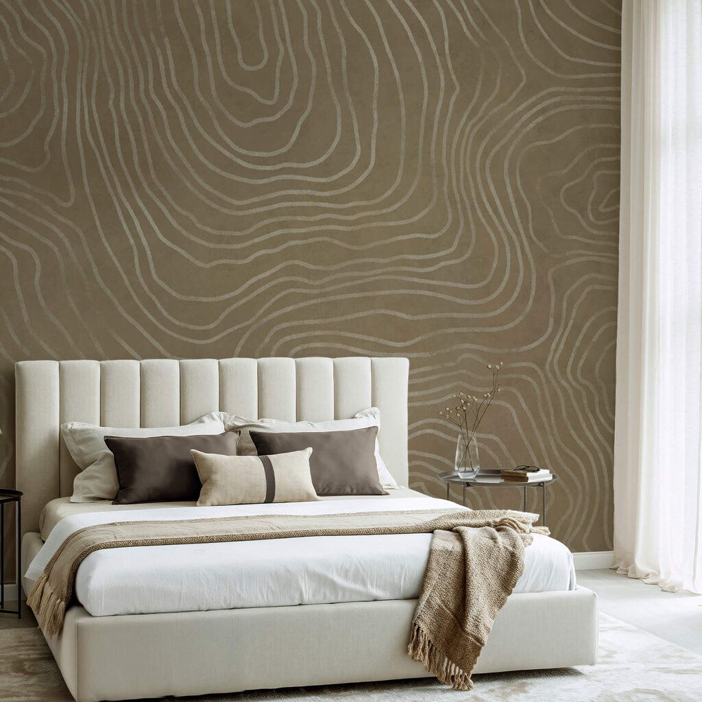 Surface marron avec des lignes blanches