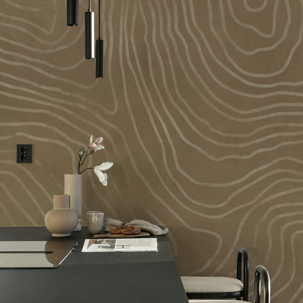 Surface marron avec des lignes blanches