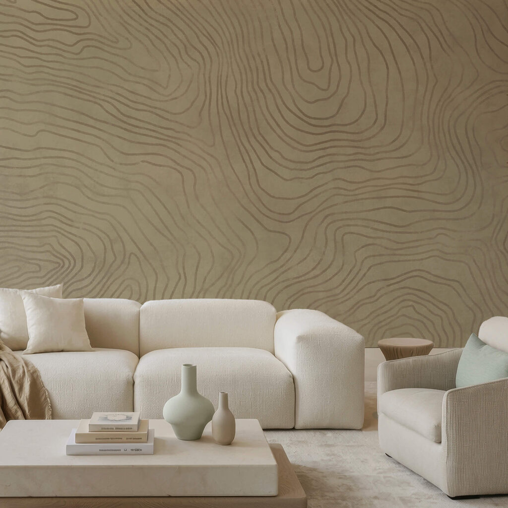 Motif beige et noir sur fond blanc