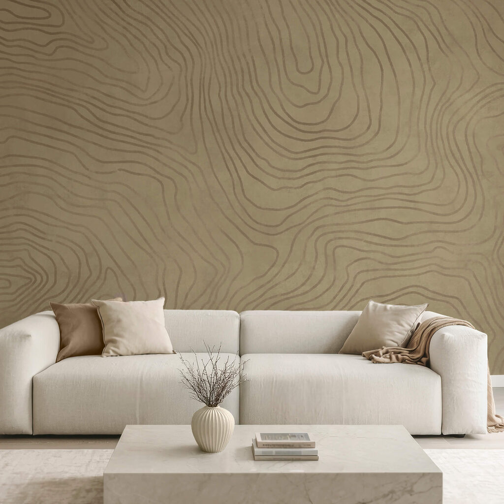 Motif beige et noir sur fond blanc