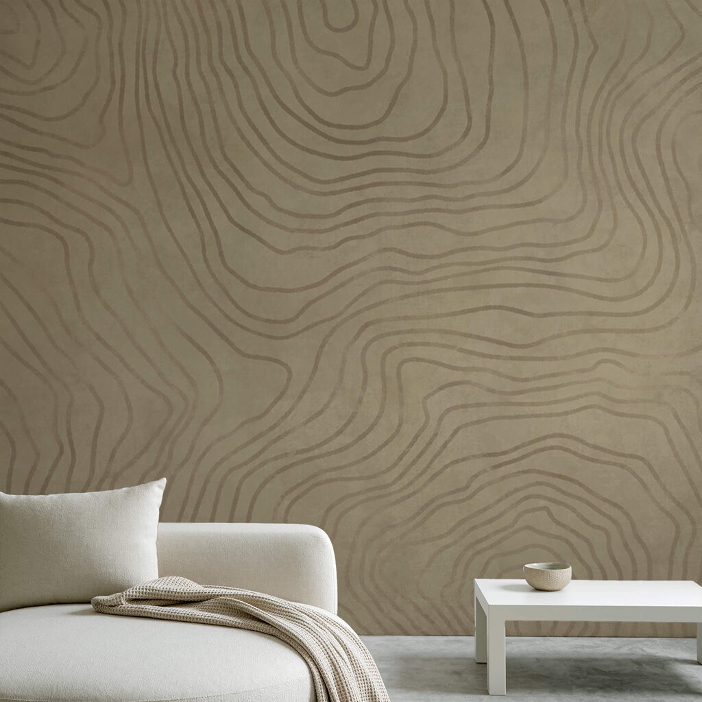Motif beige et noir sur fond blanc
