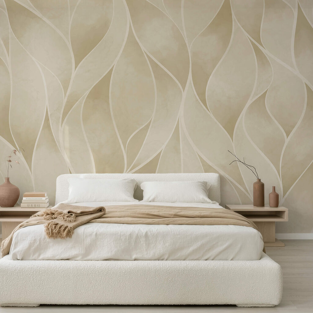 Motif ondulé blanc et beige