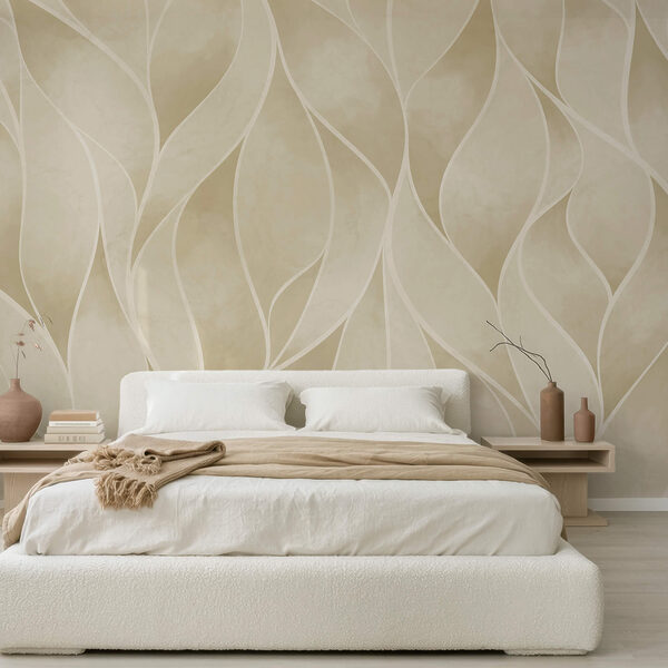 Motif ondulé blanc et beige