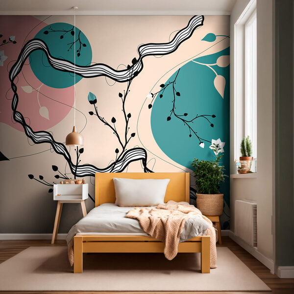 Dessin d'un arbre avec des fleurs et des feuilles Dessin d'un arbre avec des fleurs et des feuilles