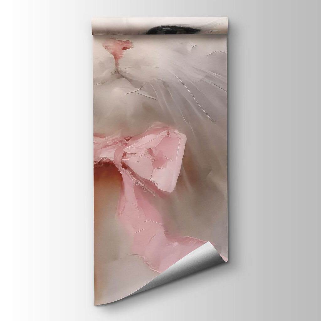 Group of white cats with pink bows