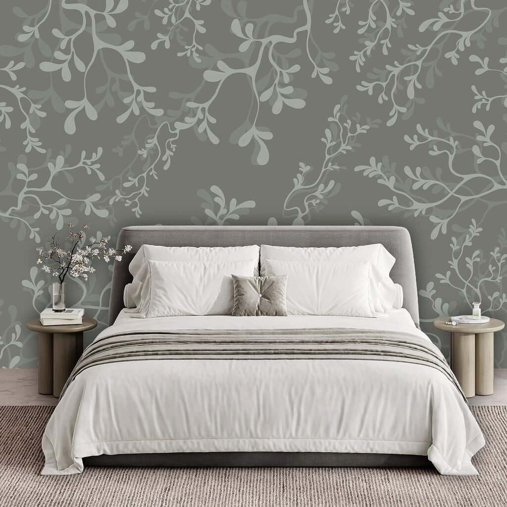 Fond gris avec des branches