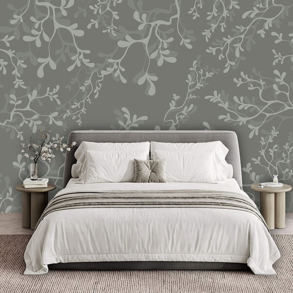 Fond gris avec des branches