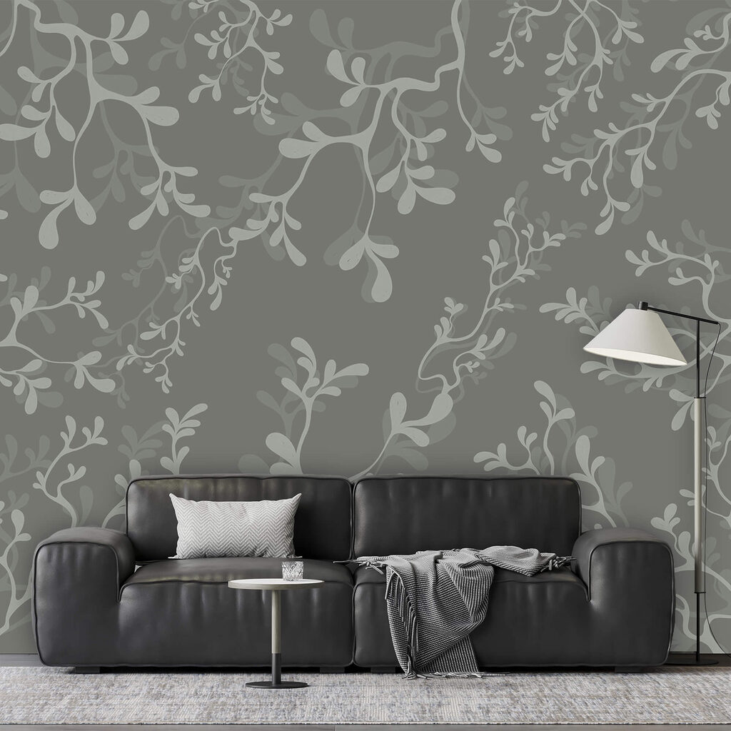 Fond gris avec des branches