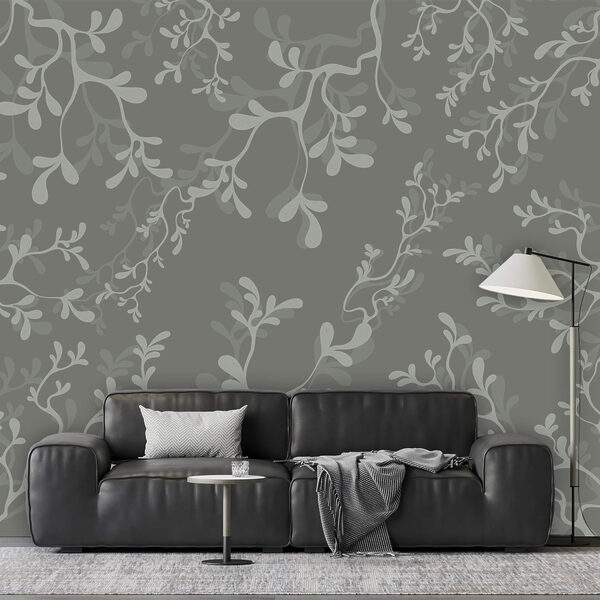 Fond gris avec des branches