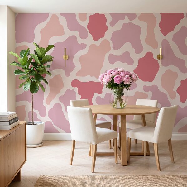 Motif rose et blanc