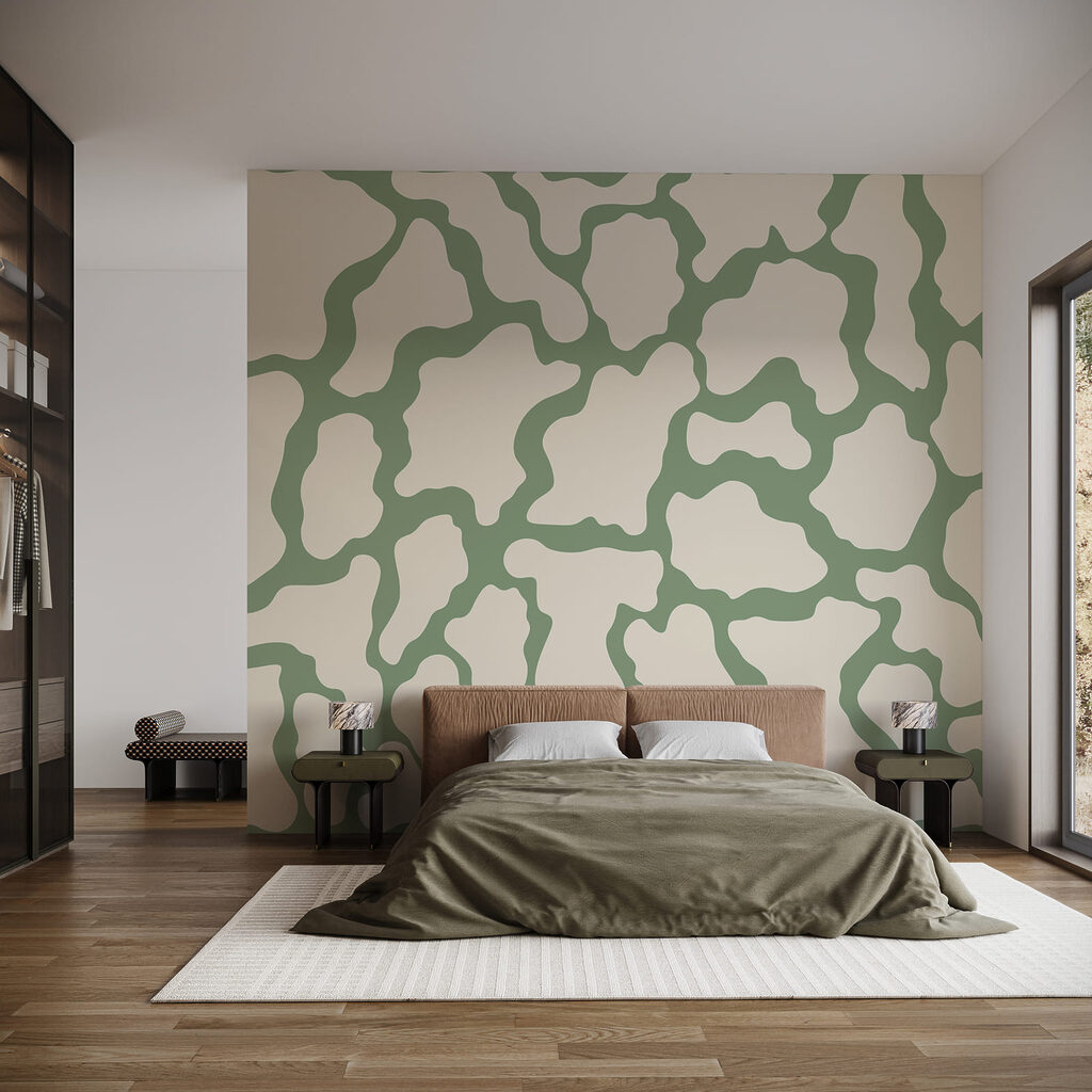 Motif vache blanc et vert