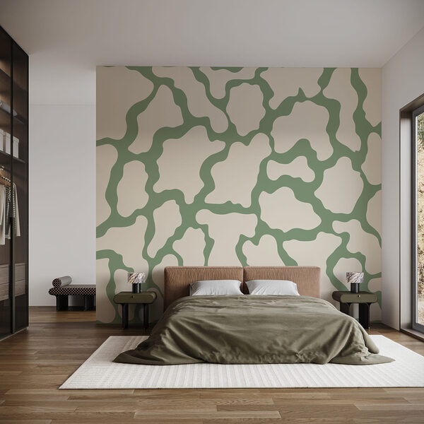 Motif vache blanc et vert