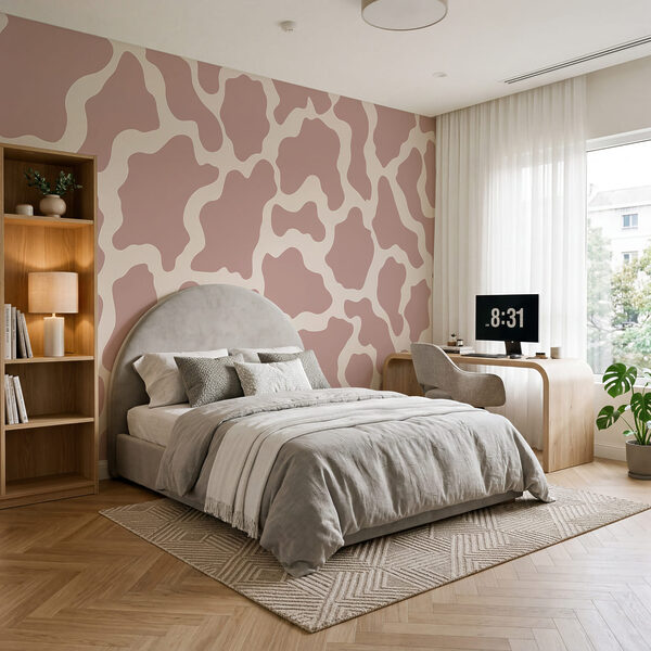 Motif rose et blanc