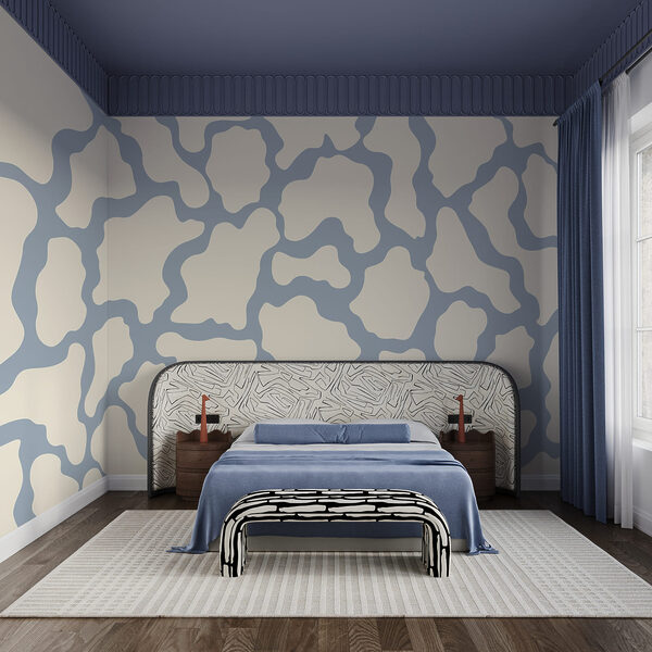 Motif bleu et blanc