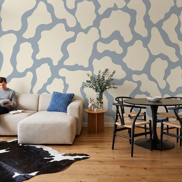 Motif bleu et blanc