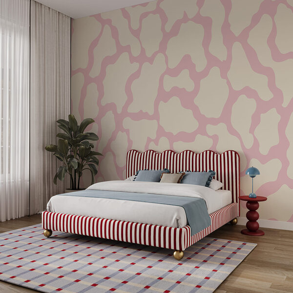 Motif vache rose et blanc