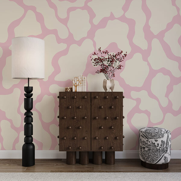 Motif vache rose et blanc