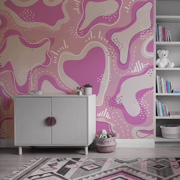 Formes roses et blanches