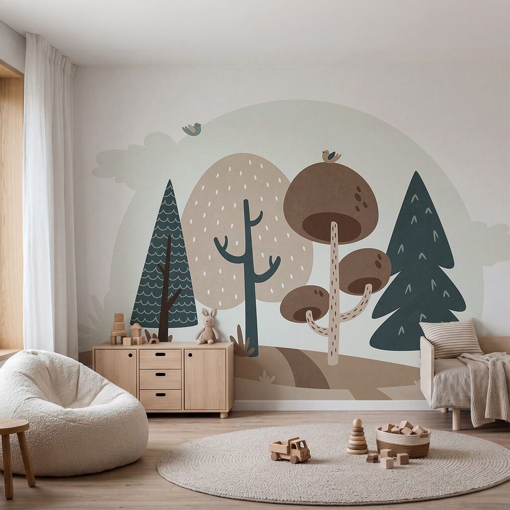 Dessin représentant des arbres et un oiseau Dessin représentant des arbres et un oiseau
