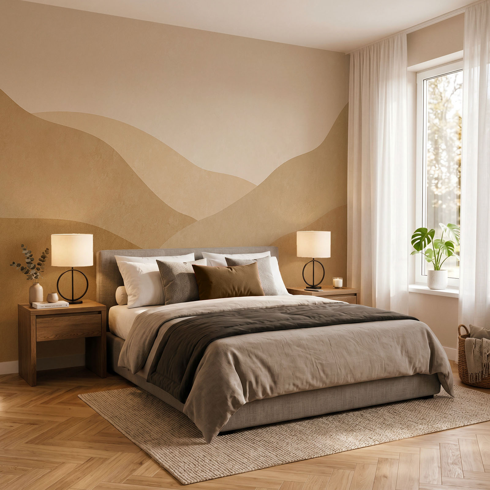 Des collines brunes sur fond blanc