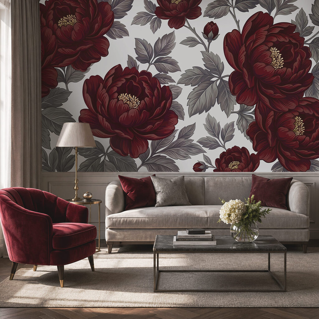 - Un motif floral élégant aux couleurs chatoyantes