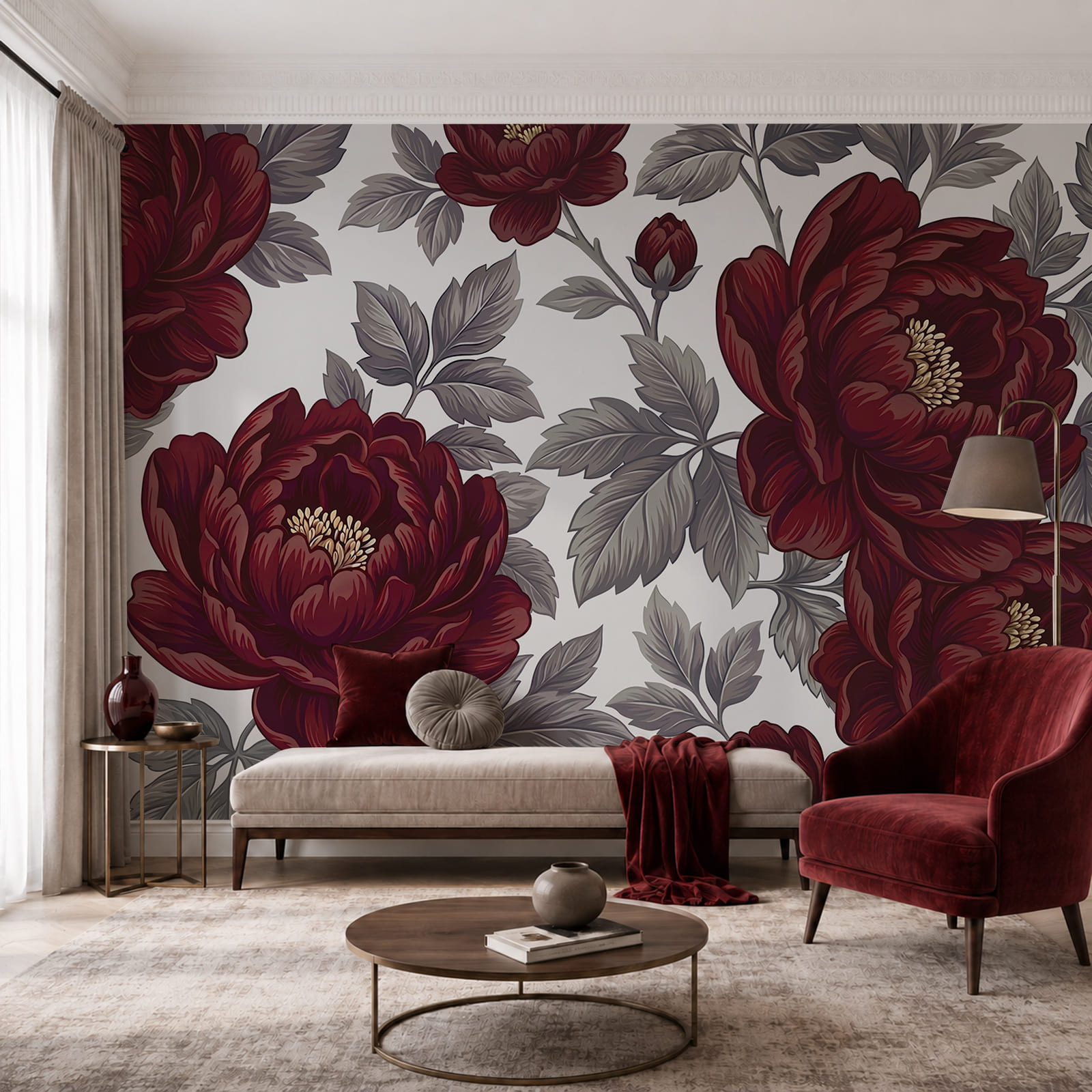 - Un motif floral élégant aux couleurs chatoyantes