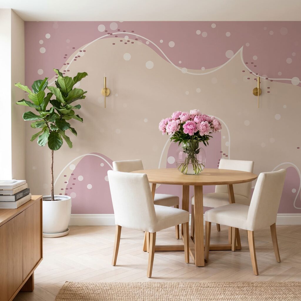 Fond blanc et rose