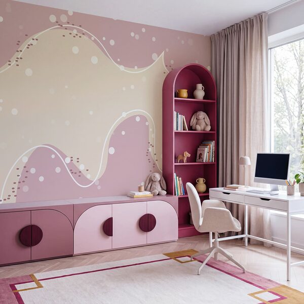 Fond blanc et rose