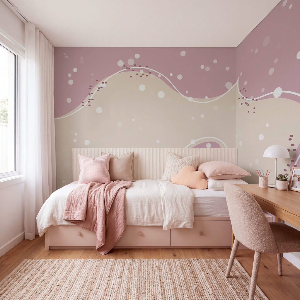 Fond blanc et rose