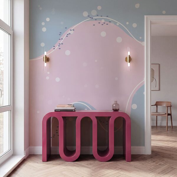 Liquide rose et blanc avec des points blancs Liquide rose et blanc avec des points blancs