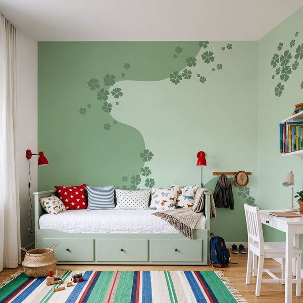 Fond vert avec des fleurs Fond vert avec des fleurs