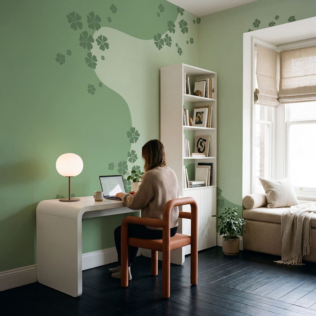 Fond vert avec des fleurs Fond vert avec des fleurs