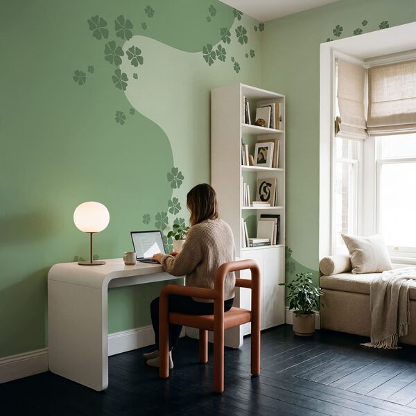 Fond vert avec des fleurs Fond vert avec des fleurs