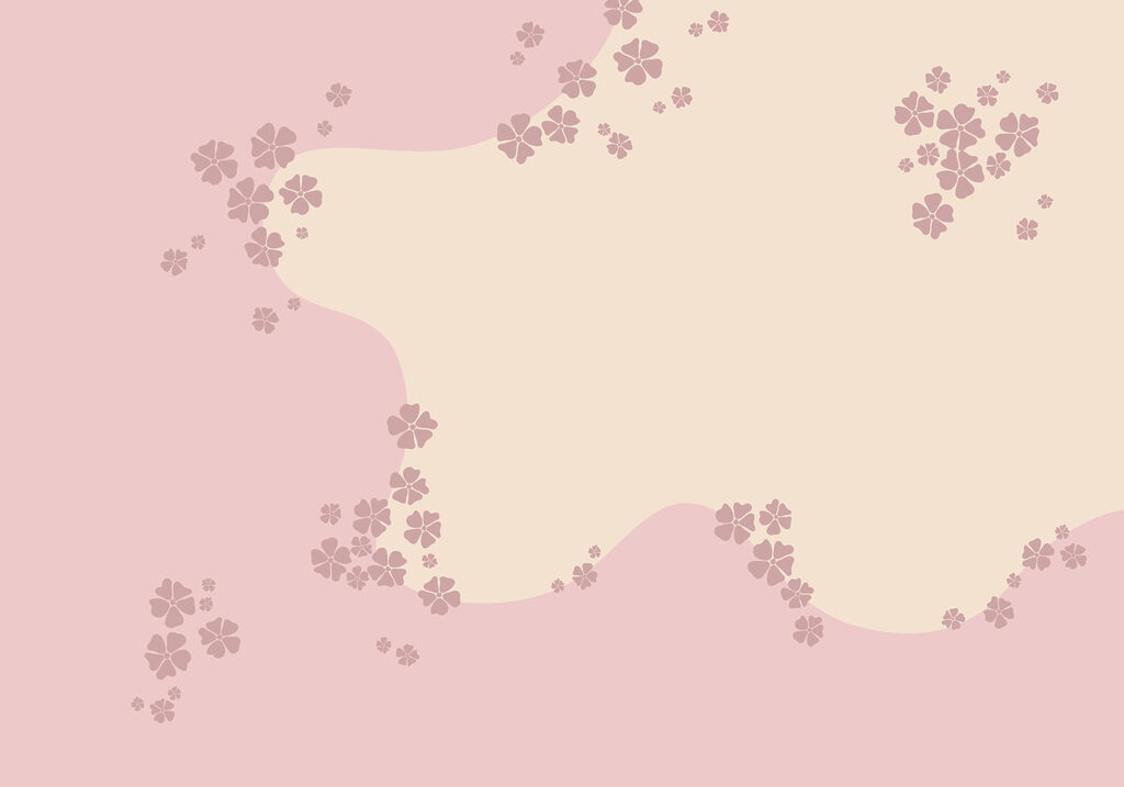 Pink and white background with flowers