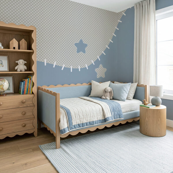 Tissu bleu et blanc à motifs d'étoiles Tissu bleu et blanc à motifs d'étoiles