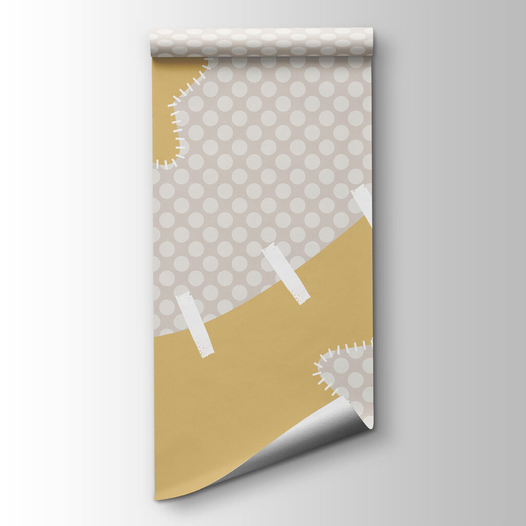 White and yellow fabric with stars White and yellow fabric with stars