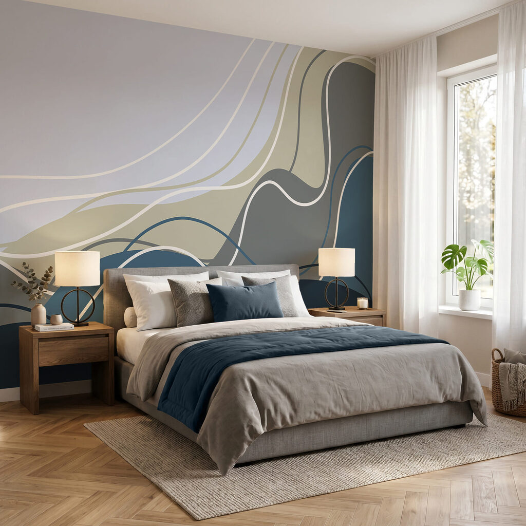 Lignes ondulées bleues et grises Lignes ondulées bleues et grises