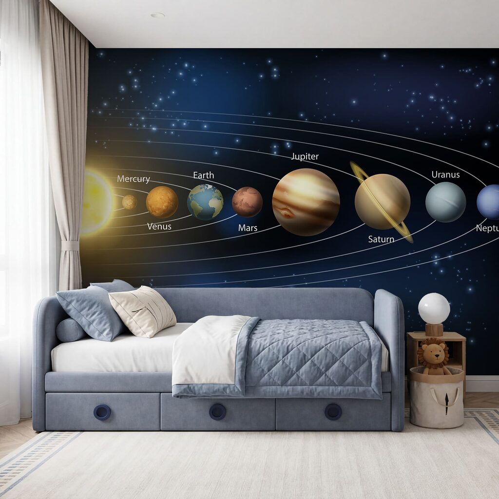 Système solaire avec des planètes et des étoiles Système solaire avec des planètes et des étoiles