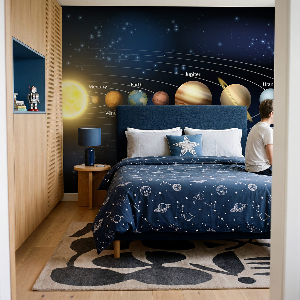 Système solaire avec des planètes et des étoiles Système solaire avec des planètes et des étoiles